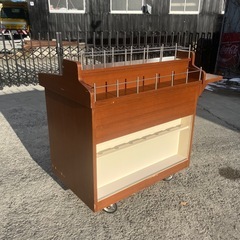 ヴィンテージ 木製 バーカウンターワゴン トローリー サービスワゴン ワインラック バタフライテーブル 古家具 キャスター付き キッチンワゴン キッチンカート レトロ ビンテージ ヴィンテージ オールド クラシック クラシカル VINTAGE 昭和レトロの画像