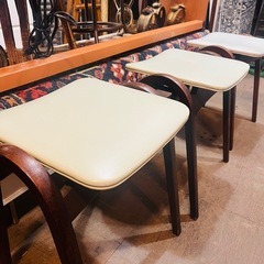 《売約済》 【武蔵小山店】  秋田木工 剣持勇 スタッキングスツール スタッキング　スツール　チェア　イス　椅子　曲木　曲げ木　レトロ　ビンテージ　アンティーク　クラシック　ブナ材　ホワイト　 【在庫3台 各売り】の画像