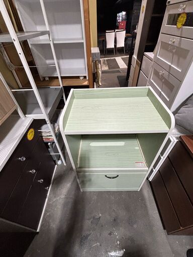 ミニ食器棚 レンジ台 グリーン ミニ食器棚 レンジ台 グリーン