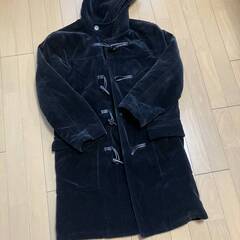 BEAMS ビームス　ダッフルコート　黒　コーディロイ　身長170cmにぴったりの画像