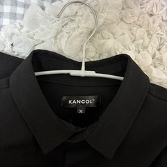 KANGOL メンズ シャツ ブラック 刺繍 Mサイズの画像
