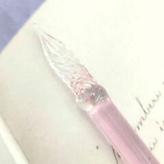 セリア　ガラスペン　クリアカラー　ピンクの画像