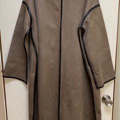 JUNOAH　ムートンパイピングノーカラーコートの画像