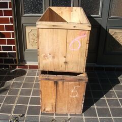 リンゴ箱　木箱　アウトドア　収納　キャンプ　リメイク　貴重の画像