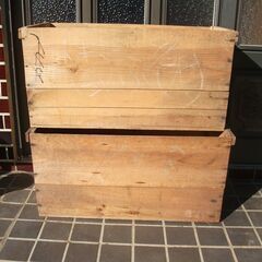 リンゴ箱　木箱　アウトドア　収納　キャンプ　リメイク　貴重の画像