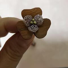 未使用！！かわいい♬ウッドピアス★の画像