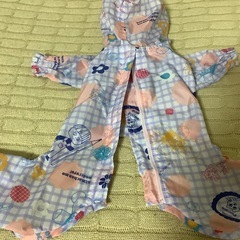 小型犬用フード付きレインコート　カッパ　パープル　ピンク　手足付き　ハンドメイドの画像