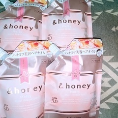 【お話中】＆honeyヘアオイル詰替+Colorヘアミルク+YOLUカームナイトリペアシャンプー・トリートメント詰替3点セットの画像