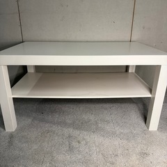 【491】ホワイト センターテーブル 下部棚付き（水浮あり）の画像
