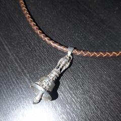 シルバー925ネックレス　革ベルト