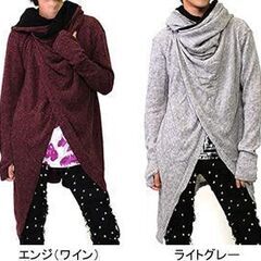 アシメニットロングカーディガン　ブラックの画像