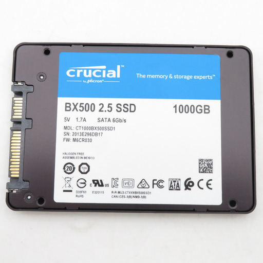 Crucial BX500 (クルーシャル クルーシャルビーエックスゴヒャク) 1TB 3D NAND SATA 2.5-inch SSD CT1000BX500SSD1 【コンプオフ金沢野々市店】