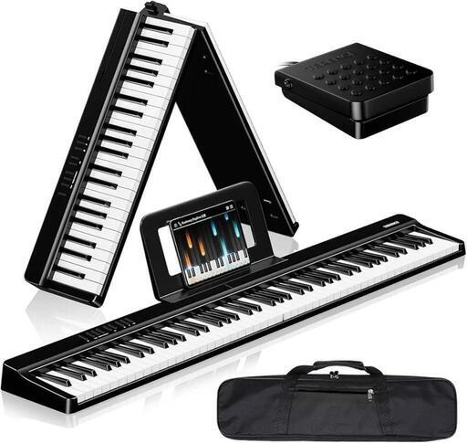 ✨新品✨電子ピアノ 88鍵盤 折り畳み タッチレスポンス キーボード ペダル MIDI