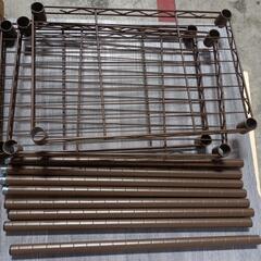 503fk ★受け渡し決まりました。【未使用品・現状品】[ドウシシャ]ルミナス スチールラック カラー ブラウン 4段  LCR-45-4BRの画像