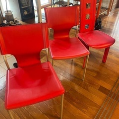 【残りわずか❗️】1000円　モダン　チェア（赤）