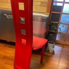 【残りわずか❗️】1000円　モダン　チェア（赤）の画像