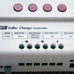 MPPT Soler Charge Controller ソーラー チャージ コントローラー M2420 入力Max100V 入力12Vは300Wまで 24Vは600Wまで 電流20Aまで 消費8mAの画像