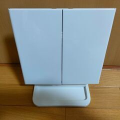 山善(YAMAZEN) 卓上三面鏡 幅43×奥行13×高さ26.5cm ホワイト PM3-4326(WH)の画像