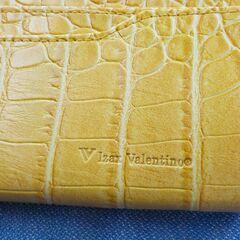風水開運 ワニ革調財布 Izax Valentino イエロー アイザック バレンチノ 財布 西岡店の画像