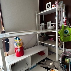 システムデスク　机　棚付きデスク