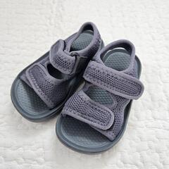 【新品】インスタ ベビー 子ども サンダル マジックテープ グレー 15.0cmの画像
