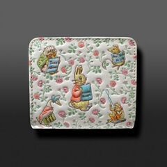 浅草文庫 二つ折りファスナー財布　ピーターラビット (フレンズ)◆牛革100％ 姫路産 文庫革 播州姫路 なめし■天然革 姫路革の画像