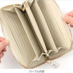 浅草文庫 ラウンド長財布 ナチュラルガーデン柄◆牛革100％ 姫路産 文庫革 播州姫路 なめし■天然革 姫路革 長財布の画像