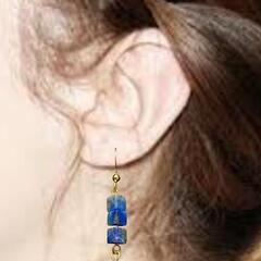 14KGFラピスラズリロングピアスの画像