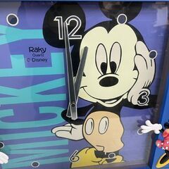 ディズニー　壁掛け時計 46.5×46.5cm 色ヤケあり 欠陥あり ジャンク品 (説明文必読) ☆札幌市 白石店の画像