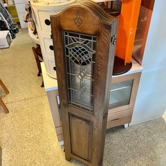 【武蔵小山店】  ステンドグラス パーテーション 木製 4連 衝立 間仕切 アンティーク調 無垢材  (検索 三越ヴルージュ 英国 アンティークの画像