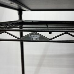 ドウシシャ ルミナスノワールデスク 作業台 スライド棚付き ウッドシェルフ スチールラック NO1175-HDの画像