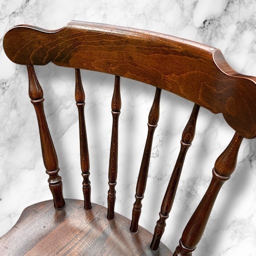 ウィンザーチェア 2脚セット ダイニングチェア リペア済み ダーク