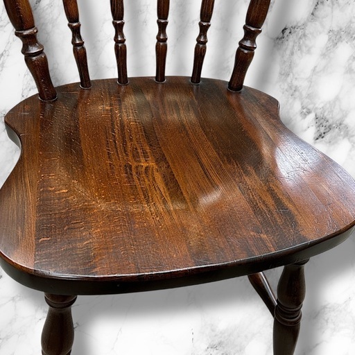 ウィンザーチェア 2脚セット ダイニングチェア リペア済み ダーク