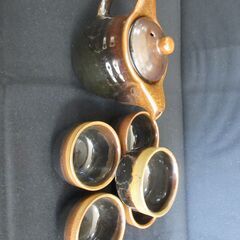 　天目　茶器セット	　急須直径8.8cm×高さ10cm　湯吞直径...