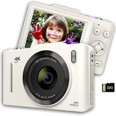 4Kデジタルカメラ 6800万画素 2.8インチ液晶 16倍ズー...