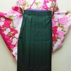 女子袴　 ダークグリーンぼかしL　ユーズド美品　 訳あり特価の画像