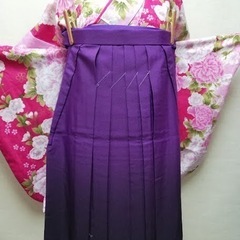 女子袴　ムラサキ無地　L ユーズド美品　の画像