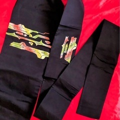 【現金払い可】黒地の九寸名古屋帯　正絹の画像