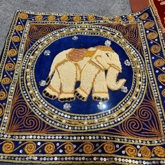 ガネーシャ　ビーズ刺繍バナー　暖簾　　の画像