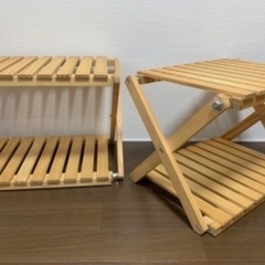 【決まりました】木製収納ラック　キャンプや小物置きに