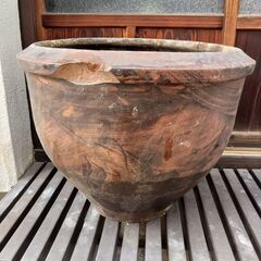 水瓶　甕　大型　植木鉢　めだか鉢　昭和レトロ　要補修　お譲りしま...