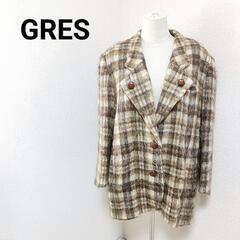 GRES グレ テーラードジャケット シングル チェック柄 くる...