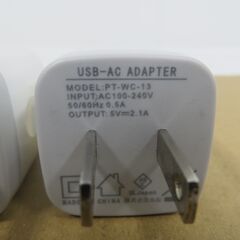 16個あり USB-AC アダプター USB2ポート PT-WC-13 ホワイト 5V 2.1Aの画像