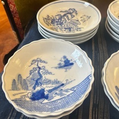 旧家整理品　古伊万里　印判染付　15枚まとめて売りの画像