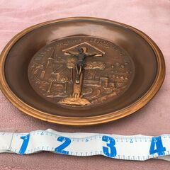 JME038S)★大特価★ヨーロッパ輸入雑貨 飾り皿 アンティーク 835g/材質不明 幅：約48cm 高さ：約48cm  中古品【取りに来られる方限定】の画像