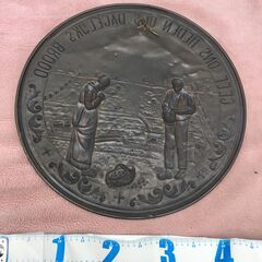 JME039S)★大特価★ヨーロッパ輸入雑貨 飾り皿 アンティーク 905g/材質不明 幅：約47cm 高さ：約47cm   中古品【取りに来られる方限定】の画像