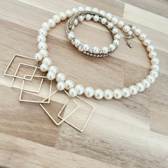 パール　ネックレス　バングルセット　