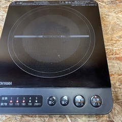  (s7023) アイリスオーヤマ IHコンロ 卓上 IHK-T38-B ブラック 1000W IHクッキングヒーター 2021年式 調理器 15A 50/60Hz の画像
