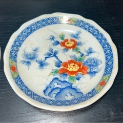 青と白の花柄 飯碗と皿 10個セットの画像