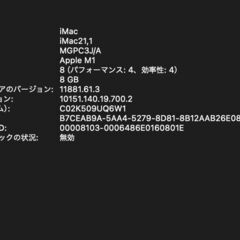 iMac（24インチ,M1,2021）256GB/8GB〈MGPC3J/A〉⑤の画像